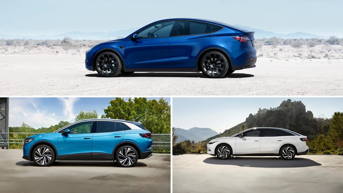 Tesla Model Y, Volkswagen ID.4 en Volkswagen ID.7