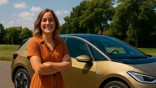Vrouw naast Volkswagen ID.3