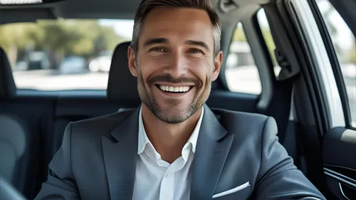 Man in een auto in Eindhoven