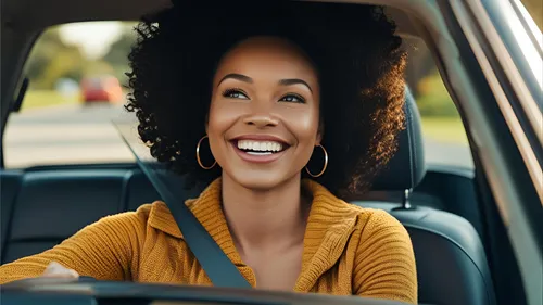 Vrouw in een auto