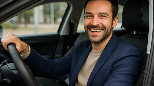 Man in auto in Almere