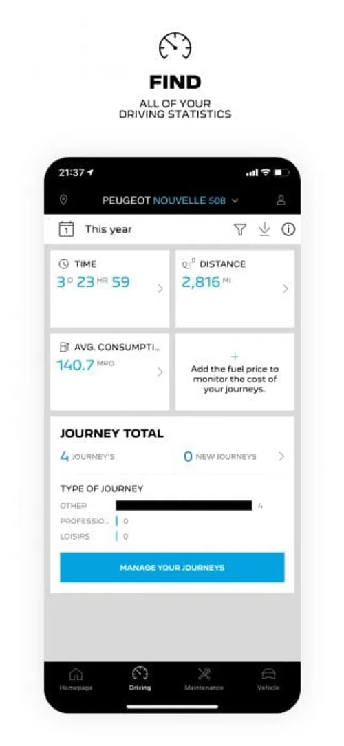 MyPeugeot App Find