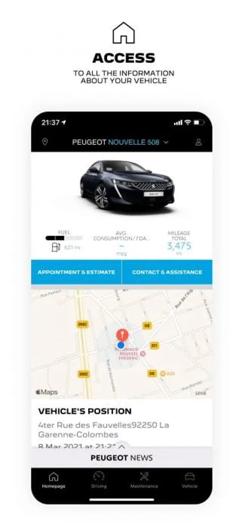 MyPeugeot App Access