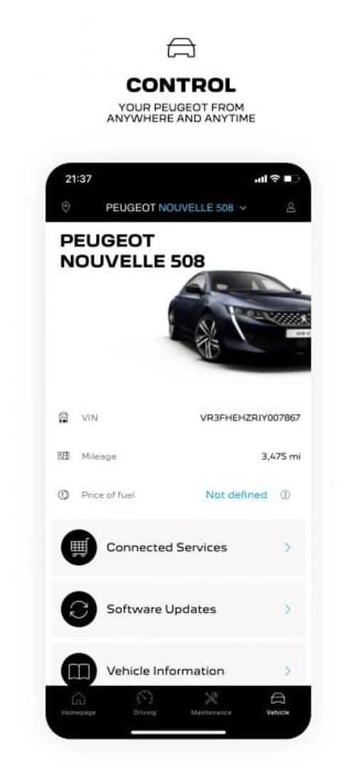 MyPeugeot App Control